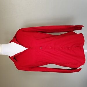 Worthington Button Up Blouse Size 4 Red